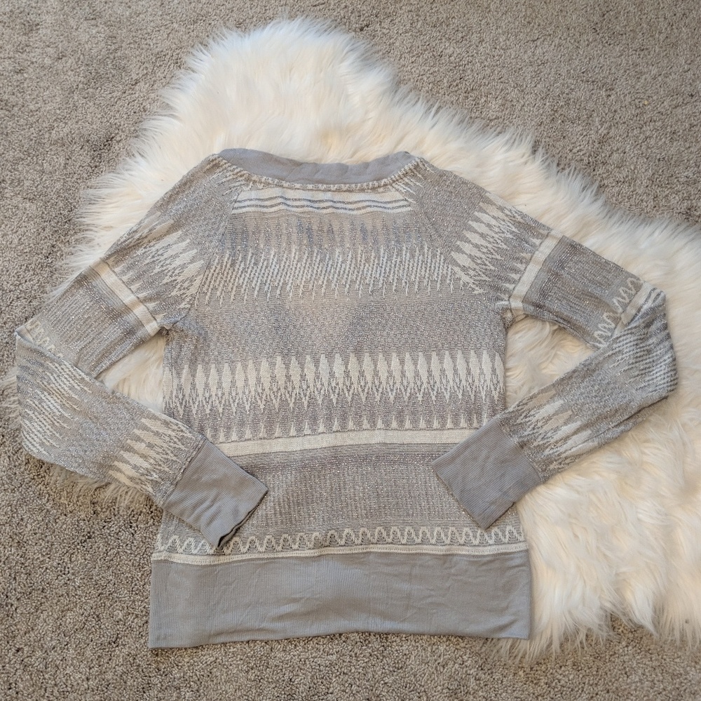 Postmark | Gray Sparkly Aztec Patterned Cardigan - image 6